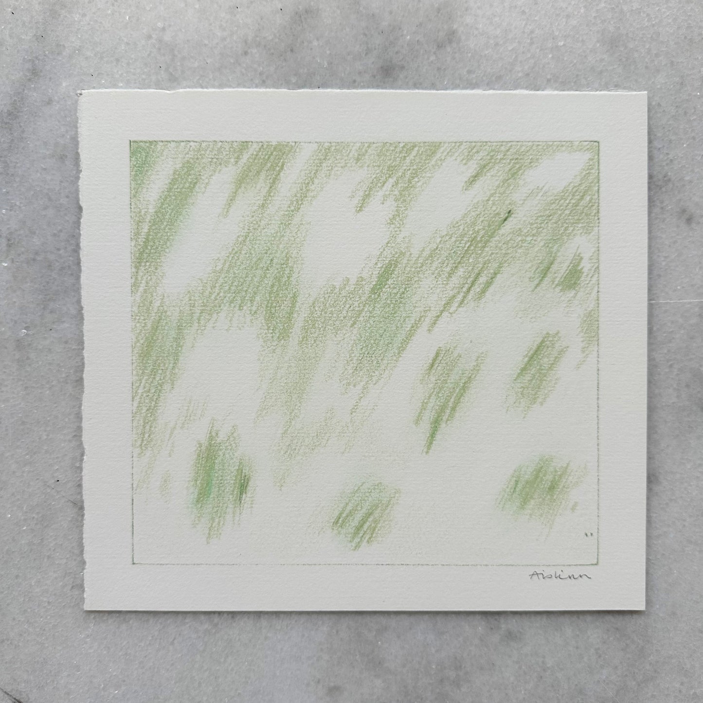 Green & White Abstract