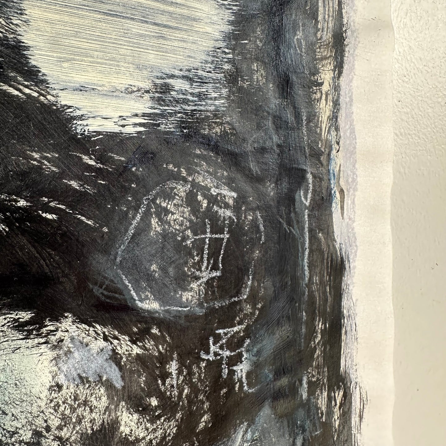 Navy and Black Abstract on Paper II