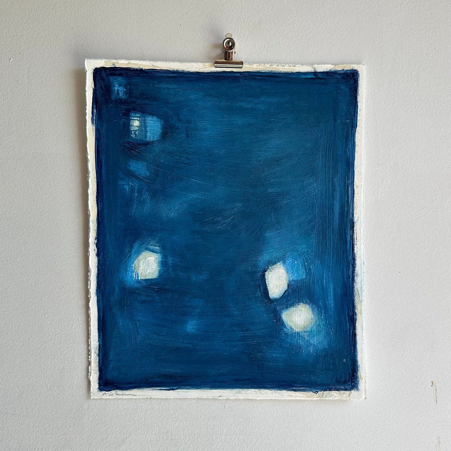 Navy Abstract on Paper