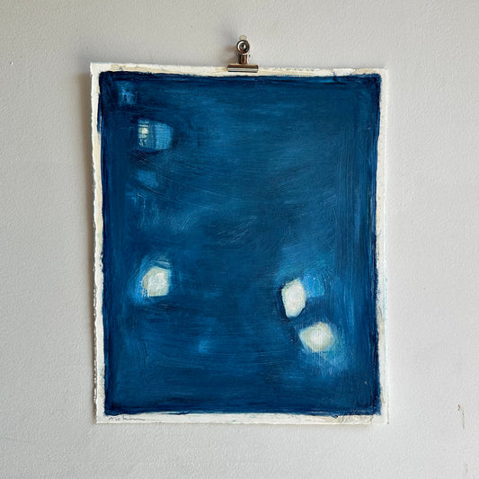 Navy Abstract on Paper