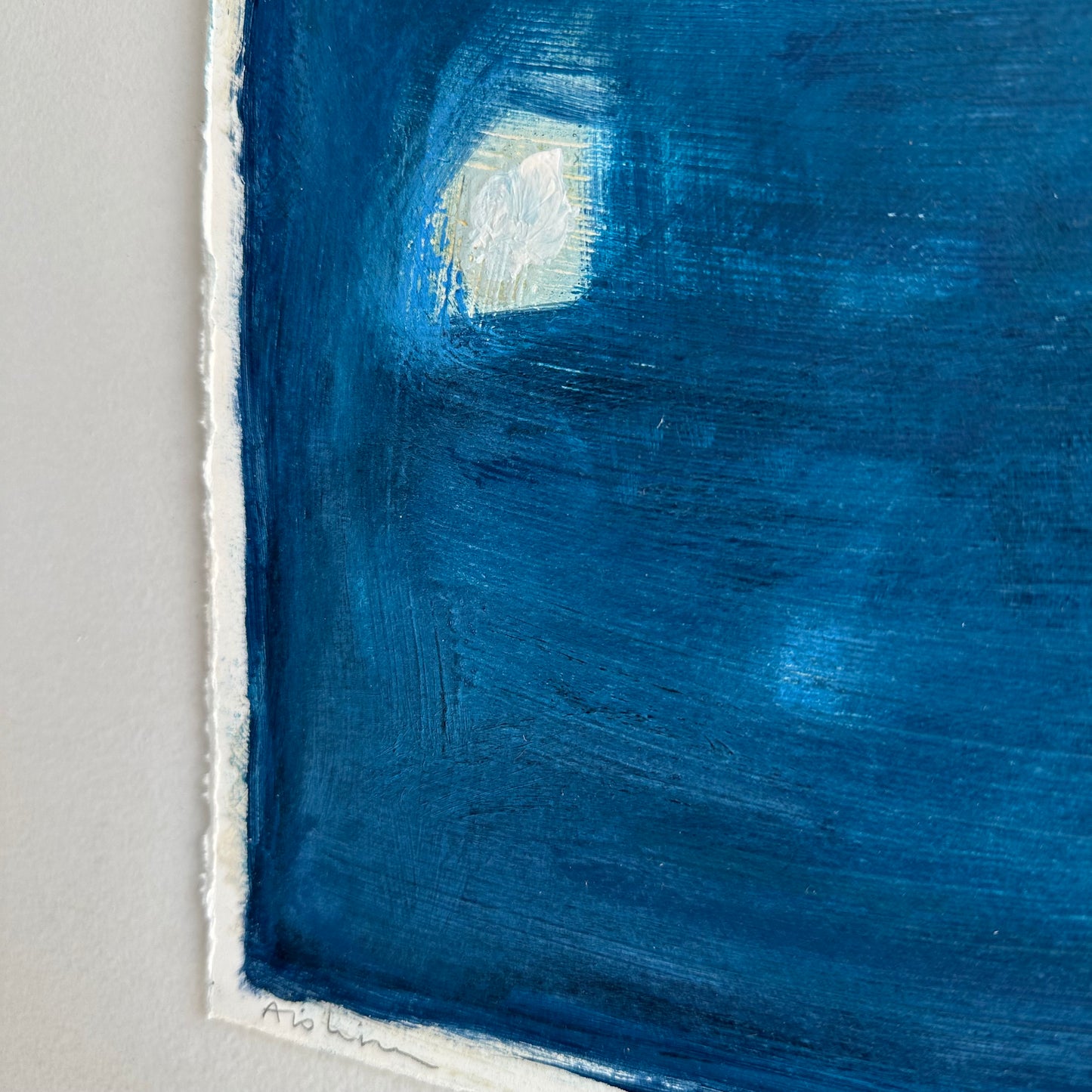 Navy Abstract on Paper