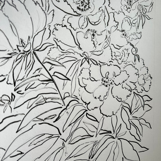 India Ink Peonies