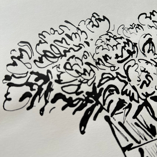 India Ink Peonies